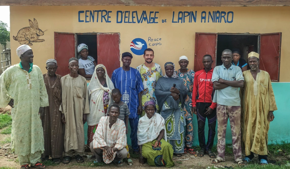 Sustainable rabbit raising group shot, Jake Meyers, Peace Corps Benin